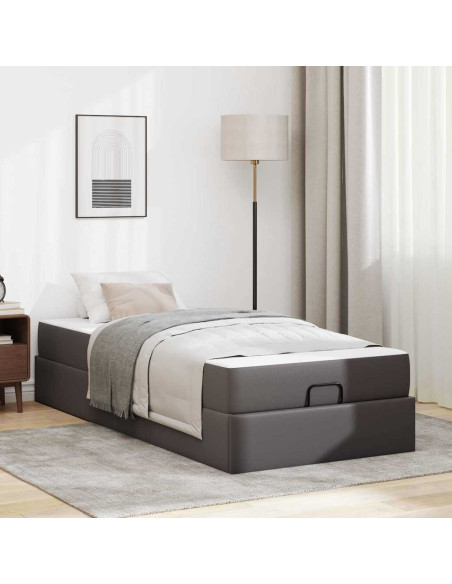Struttura letto con materasso con materasso 2 pcs Grigio PVC