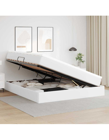 Letto con contenitore e materasso Bianco 180 x 200 cm