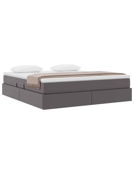 Letto con contenitore e materasso Grigio 180 x 200 cm
