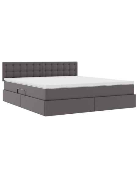 Letto con contenitore e materasso Grigio 180 x 200 cm