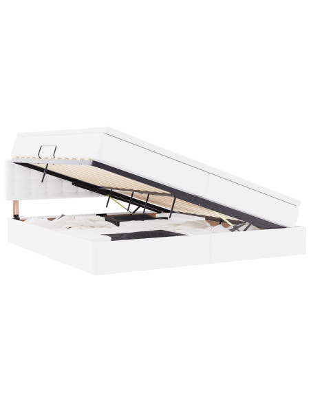 Letto con contenitore e LED con led Grigio chiaro 200 x 200 cm