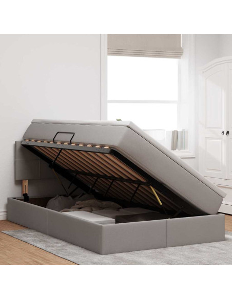 Letto con contenitore e LED con led Talpa 120 x 200 cm Tessuto