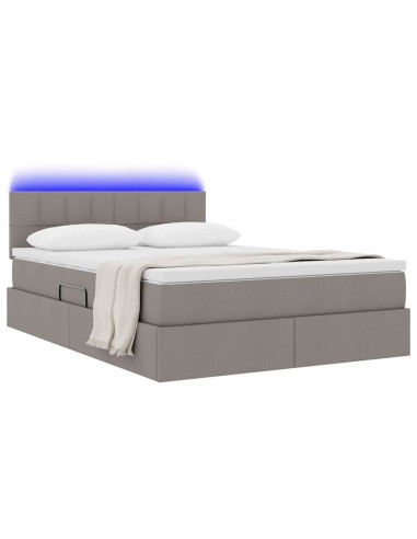 Letto con contenitore e LED con led Talpa 140 x 200 cm Tessuto