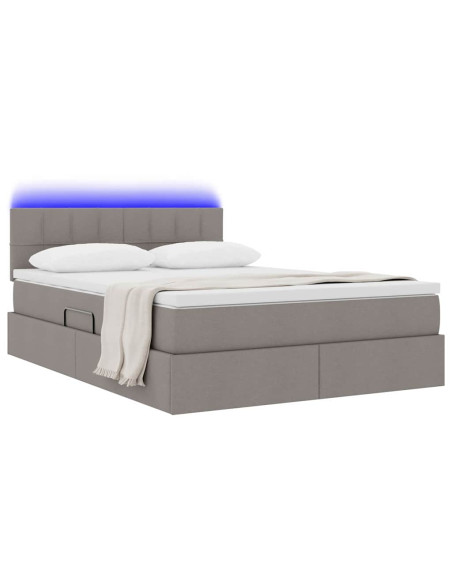 Letto con contenitore e LED con led Talpa 140 x 200 cm Tessuto