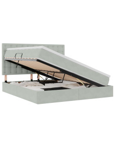 Letto con contenitore e materasso Grigio chiaro 180 x 200 cm 2