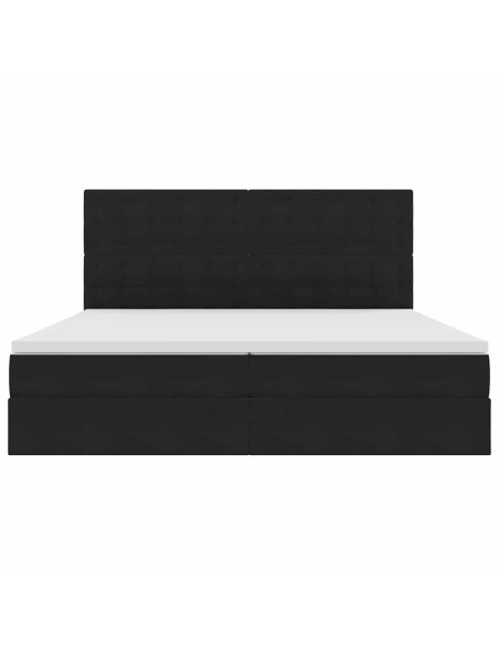 Letto con contenitore e materasso Nero 200 x 200 cm Velluto
