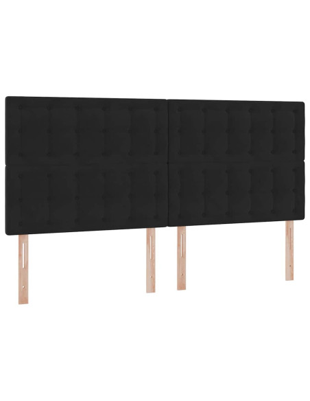 Letto con contenitore e materasso Nero 200 x 200 cm Velluto