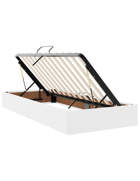 Letto con contenitore e materasso Bianco Puro 200 x 200 cm