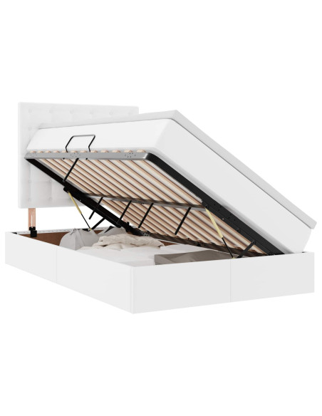 Letto con contenitore e LED con led Bianco Puro 120 x 200 cm