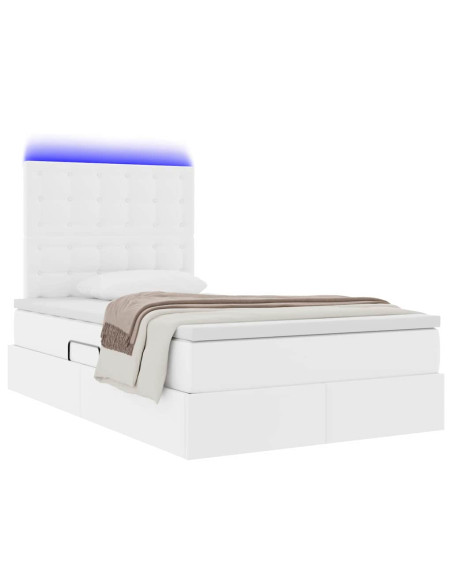 Letto con contenitore e LED con led Bianco Puro 120 x 200 cm
