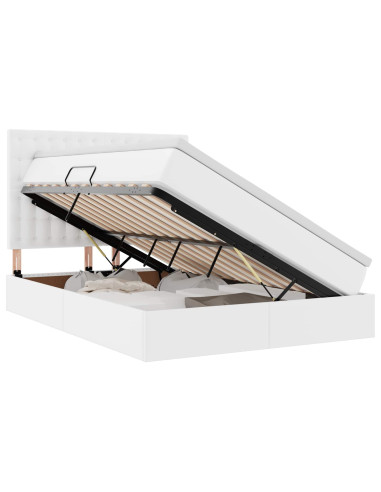 Letto con contenitore e LED con led Bianco Puro 140 x 190 cm