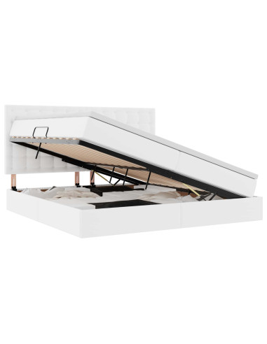 Letto con contenitore e LED con led Bianco Puro 200 x 200 cm