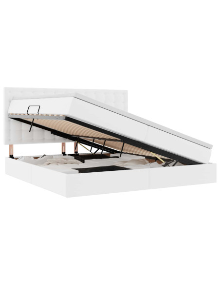 Letto con contenitore e LED con led Bianco Puro 200 x 200 cm
