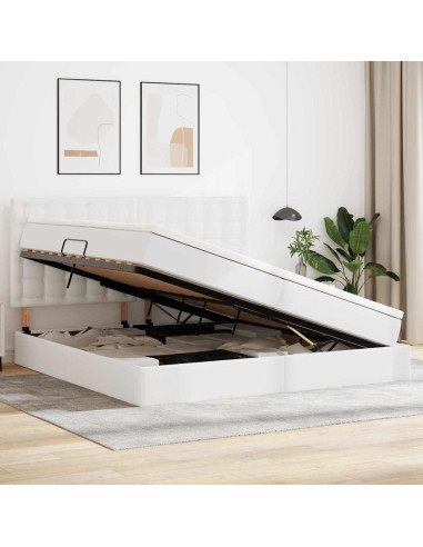 Letto con contenitore e LED con led Bianco Puro 200 x 200 cm