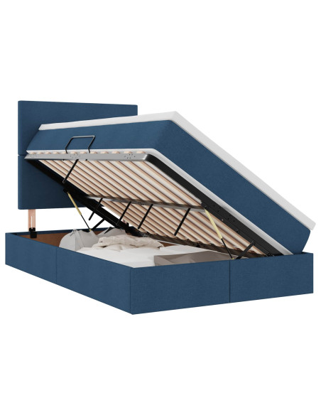 Letto con contenitore e LED con led Blu 120 x 200 cm Poliestere
