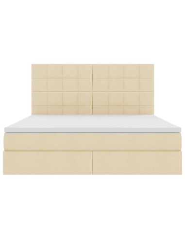 Letto con contenitore e LED Crema 180 x 200 cm Poliestere