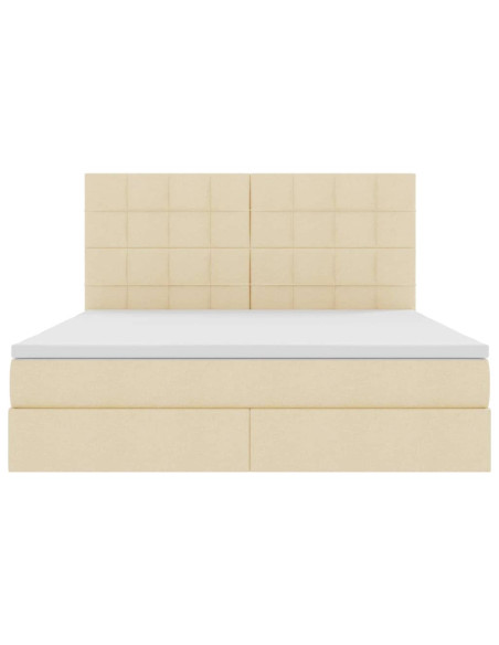 Letto con contenitore e LED Crema 180 x 200 cm Poliestere