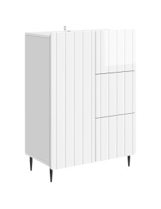 Credenza Bianco Lucido 66 x 34,5 x 91,5 cm Legno ingegnerizzato