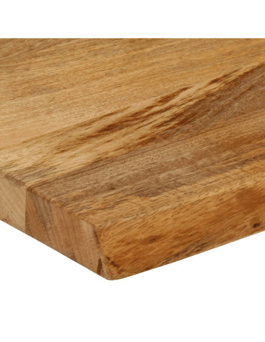 Piano Tavolo Bordi Vivi 140x60x3,8cm in Legno Massello di Mango