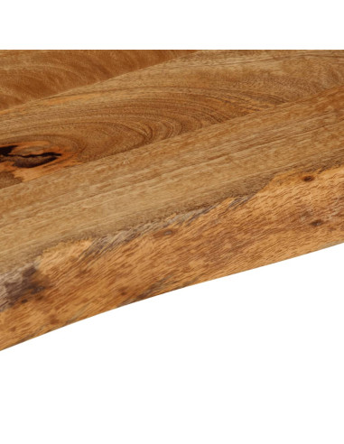Piano Tavolo Bordi Vivi 140x60x3,8cm in Legno Massello di Mango