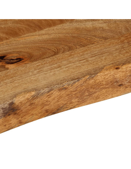 Piano Tavolo Bordi Vivi 140x60x3,8cm in Legno Massello di Mango
