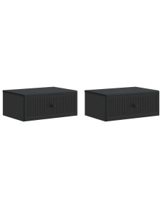 Armadio da Notte con cassetto 2 pcs Nero 49 x 34,5 x 20 cm