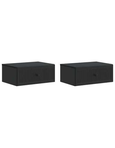 Armadio da Notte con cassetto 2 pcs Nero 49 x 34,5 x 20 cm