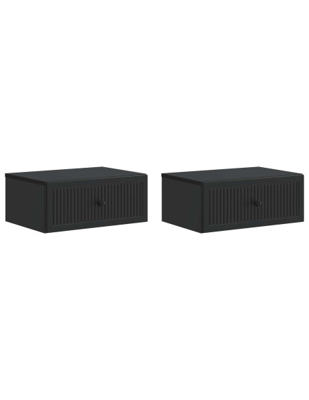 Armadio da Notte con cassetto 2 pcs Nero 49 x 34,5 x 20 cm