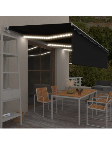Tenda Automatica con Parasole Sensore Vento e LED 6x3 Antracite