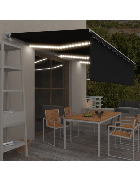 Tenda Automatica con Parasole Sensore Vento e LED 6x3 Antracite