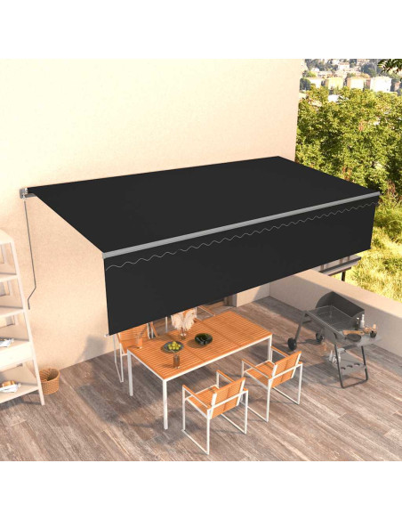 Tenda da Sole Retrattile Manuale con Parasole 6x3 m Antracite