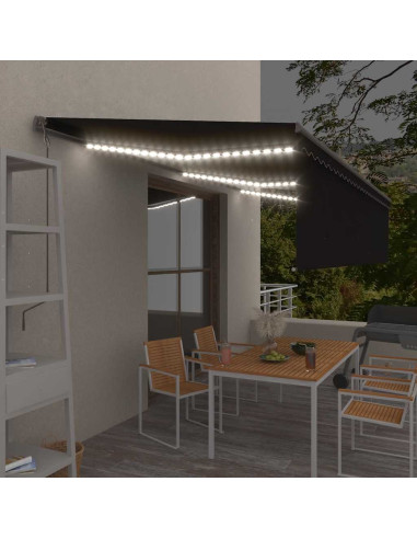 Tenda Automatica con Parasole Sensore Vento e LED 6x3 Antracite