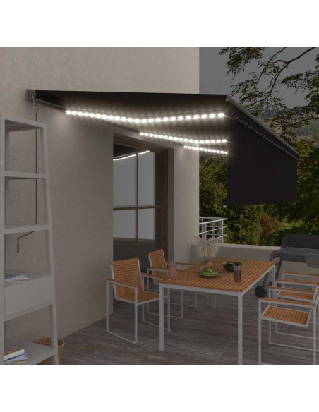 Tenda Automatica con Parasole Sensore Vento e LED 6x3 Antracite