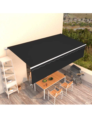 Tenda da Sole Retrattile Manuale con Parasole 6x3 m Antracite