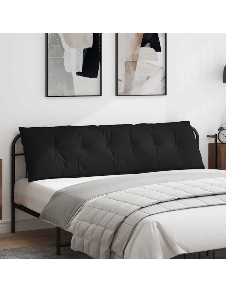 Cuscino per Schiena Nero 180 x 50 cm Tessuto in Microfibra