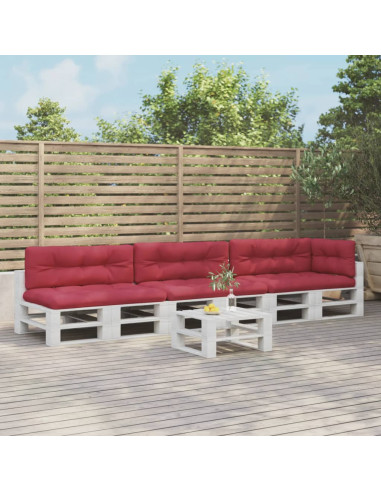 Cuscini per Pallet 7 pz Rosso Vino in Tessuto