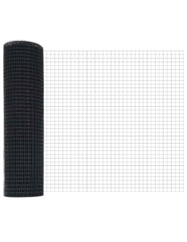 Recinzione con Posto Grigio 0,4 x 10 m Acciaio e PVC