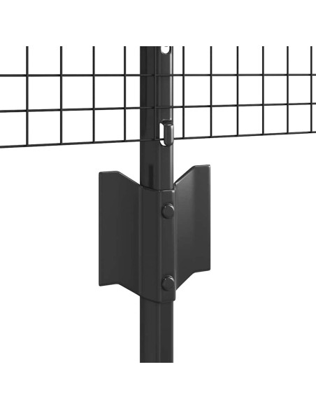 Recinzione con Posto Grigio 0,4 x 10 m Acciaio e PVC
