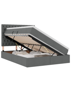 Letto con contenitore e LED con led Grigio scuro 140 x 190 cm 2