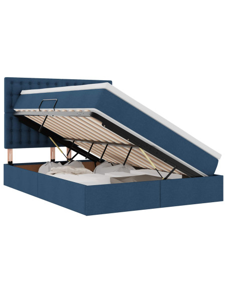 Letto con contenitore e LED con led Blu 140 x 200 cm Poliestere