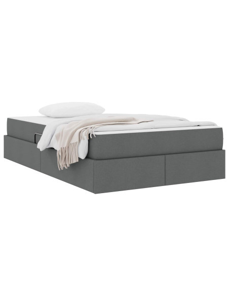 Letto con contenitore e materasso Grigio scuro 120 x 190 cm