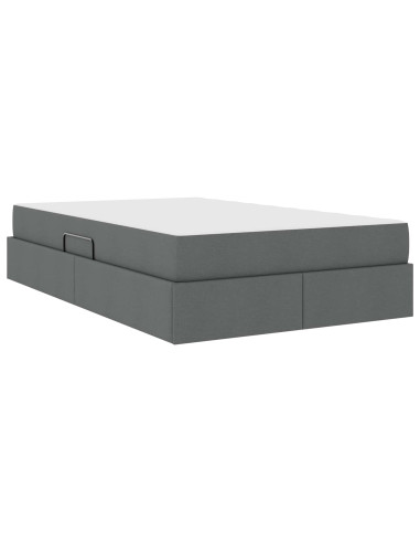 Letto con contenitore e materasso Grigio scuro 120 x 190 cm