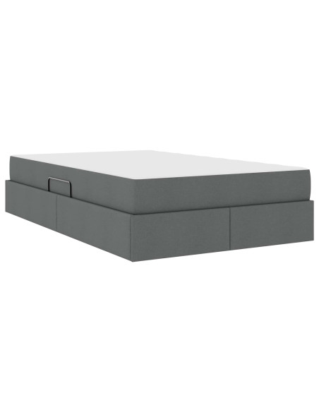 Letto con contenitore e materasso Grigio scuro 120 x 190 cm