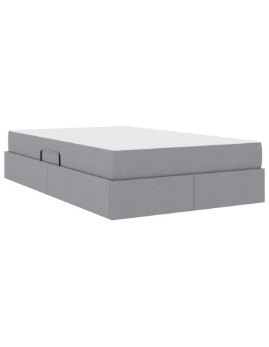 Letto con contenitore e materasso Grigio chiaro 120 x 200 cm