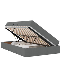 Letto con contenitore e materasso Grigio scuro 120 x 200 cm 2