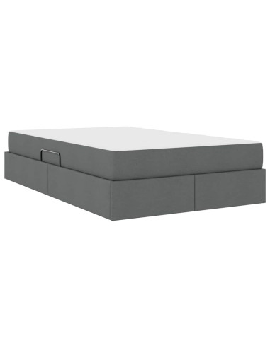 Letto con contenitore e materasso Grigio scuro 120 x 200 cm