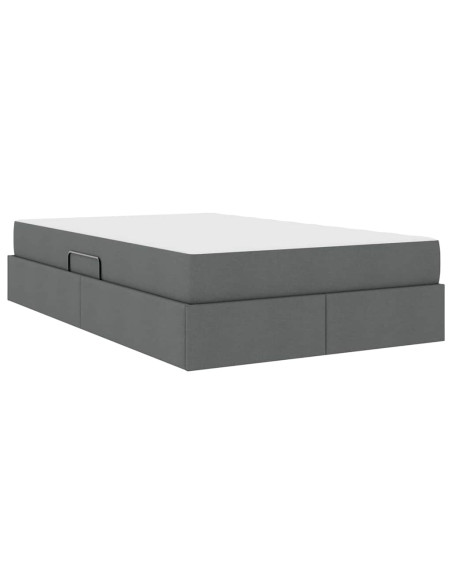Letto con contenitore e materasso Grigio scuro 120 x 200 cm