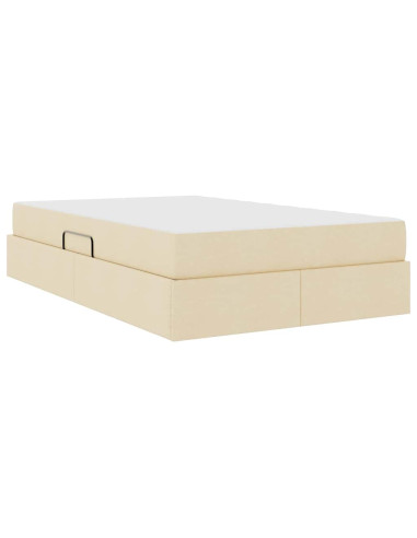 Letto con contenitore e materasso Crema 120 x 200 cm Poliestere