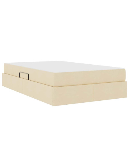 Letto con contenitore e materasso Crema 120 x 200 cm Poliestere