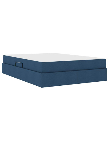 Letto con contenitore e materasso Blu 140 x 190 cm Poliestere